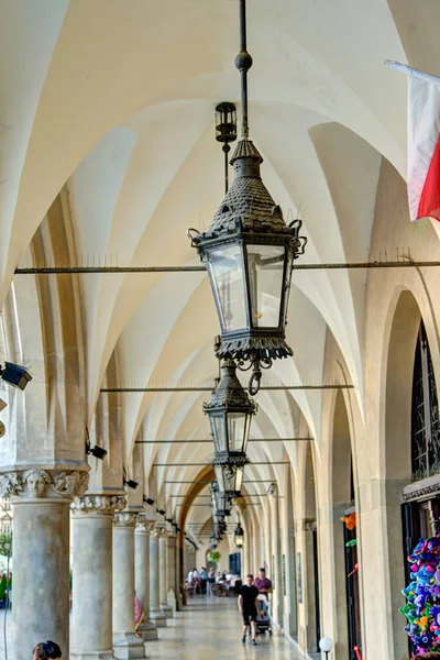 Krakow, Poland - August 2021: Historical center in sunny weather