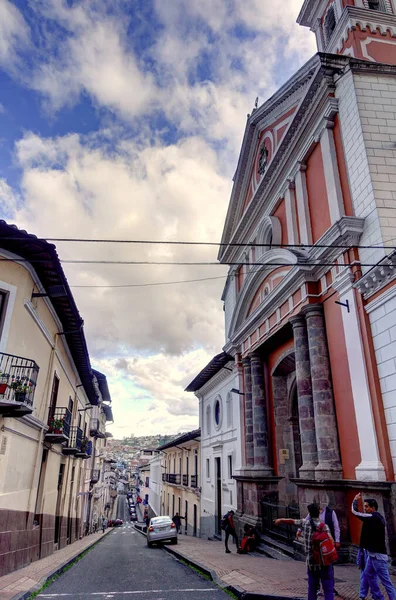 Quito Ecuador Май 2018 Исторический Центр Кито Синие Часы Hdr — стоковое фото