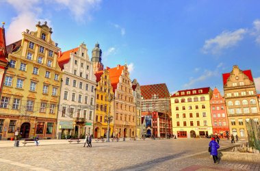Wroclaw, Poland - August 2021 : Historical center in summertime