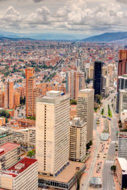 Bogota, Colombia - April 2019 : Cityscape in cloudy weather