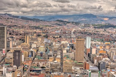 Bogota, Colombia - April 2019 : Cityscape in cloudy weather