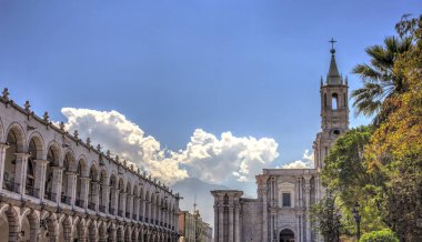 AREQUIPA, PERU - APRIL 2018 : Historical center in Arequipa