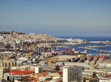 Algiers, Algeria - March 2020 : Colonial architecture in sunny weather, HDR Image