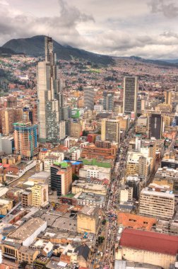 Bogota, Colombia - April 2019 : Cityscape in cloudy weather