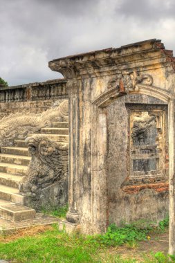 Hue, Vietnam - November 2020 : Citadel in cloudy weather, HDR Image