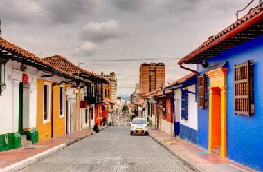 Bogota, Colombia - April 2019 : Historical center in cloudy weather