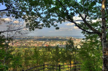 MONTREAL, QC, CANADA - SEPTEMBER 2019: Cityscape from Mont-Royal Park, HDR Image