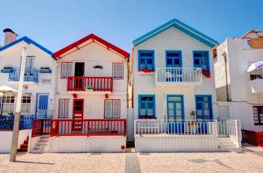 Aveiro, Portugal - July 2019 : Costa Nova Beach in summertime