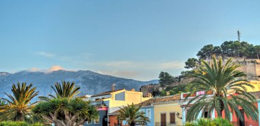DENIA, SPAIN - SEPTEMBER 2019: Seaside resort in sunny weather