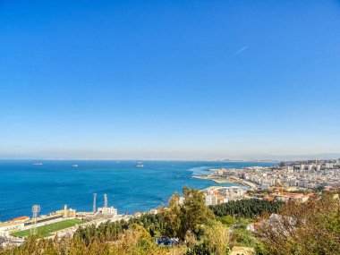 Algiers, Algeria - March 2020 : Colonial architecture in sunny weather, HDR Image