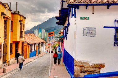 Bogota, Colombia - April 2019 : Historical center in cloudy weather