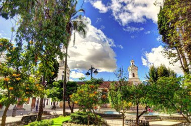 CUENCA, ECUADOR - April 2018: Historical landmarks view, HDR image