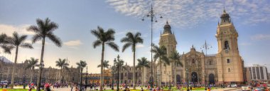 LIMA, PERU - APRIL 2018: Historical center in sunny weather