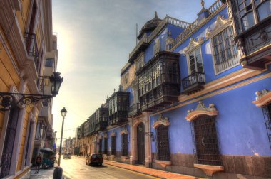 LIMA, PERU - APRIL 2018: Historical center in sunny weather