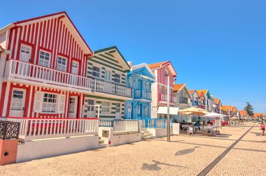 Aveiro, Portugal - July 2019 : Costa Nova Beach in summertime