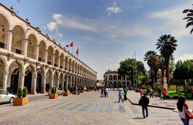 AREQUIPA, PERU - APRIL 2018 : Historical center in Arequipa