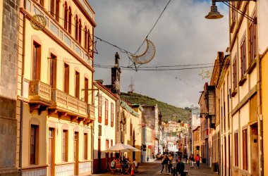 Santa Cruz de la Palma, Spain - March 2020 : Historical center in cloudy weather
