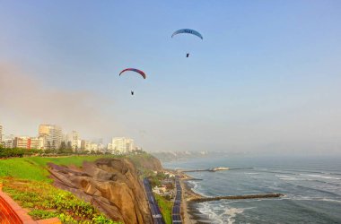 LIMA, PERU - APRIL 2018: Miraflores district in sunny weather