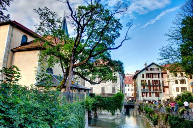 Annecy, France - August 2019 : Historical center in summertime