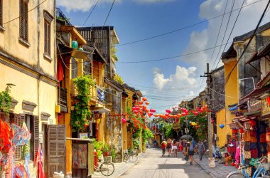 Hoi An, Vietnam - November 2018 : Historical center in autumn
