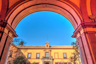 Sevilla, Spain - January 2019 : Historical center in sunny weather