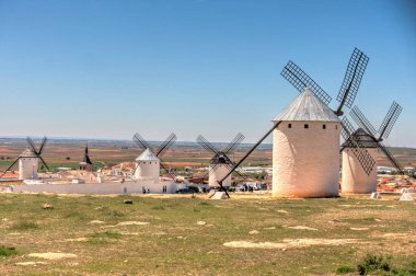 CAMPO DE CRIPTANA, SPAIN - MAY 2019: Picturesque village in La Mancha in summertime