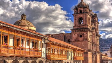 CUSCO, PERU - APRIL 2018: Historical center in sunny weather