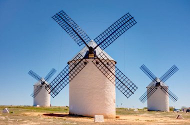 CAMPO DE CRIPTANA, SPAIN - MAY 2019: Picturesque village in La Mancha in summertime