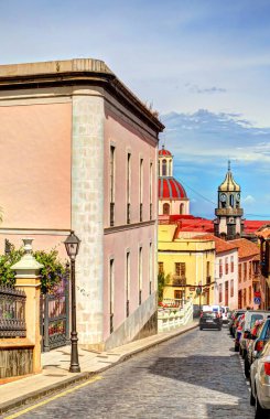 Santa Cruz de la Palma, Spain - March 2020 : Historical center in cloudy weather