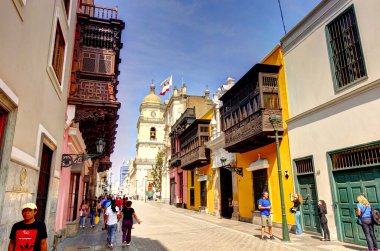 LIMA, PERU - APRIL 2018: Historical center in sunny weather