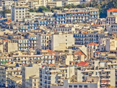 Algiers, Algeria - March 2020 : Colonial architecture in sunny weather, HDR Image