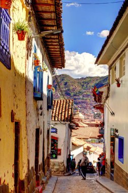 CUSCO, PERU - APRIL 2018: Historical center in sunny weather