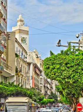 Algiers, Algeria - March 2020 : Colonial architecture in sunny weather, HDR Image