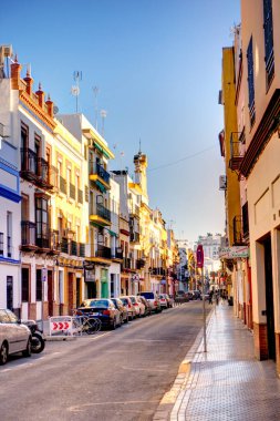 Sevilla, Spain - January 2019 : Historical center in sunny weather