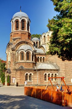 Sofia, Bulgaria - April 2021 : Historical center in springtime
