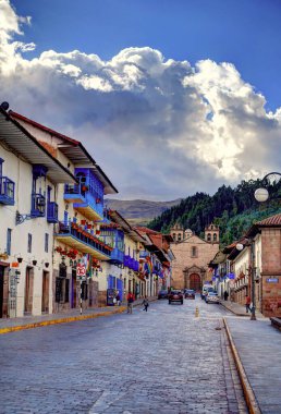 CUSCO, PERU - APRIL 2018: Historical center in sunny weather