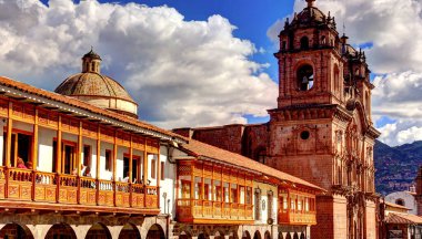 CUSCO, PERU - APRIL 2018: Historical center in sunny weather