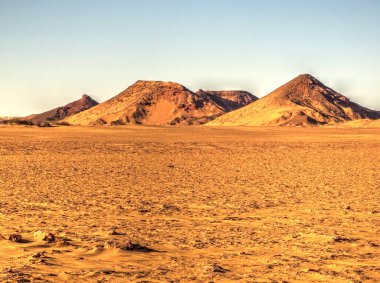 TIMIMOUN, ALGERIA - MARCH 2016: Saharan desert in sunny weather