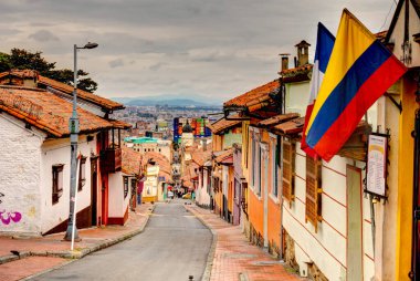 Bogota, Colombia - April 2019 : Historical center in cloudy weather