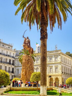 Algiers, Algeria - March 2020 : Colonial architecture in sunny weather, HDR Image