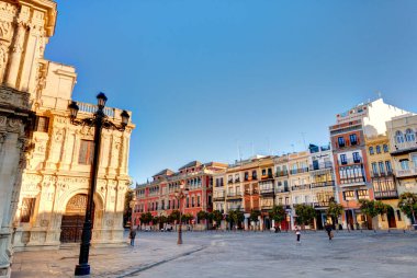 Sevilla, Spain - January 2019 : Historical center in sunny weather
