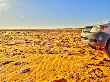 TIMIMOUN, ALGERIA - MARCH 2016: Saharan desert in sunny weather