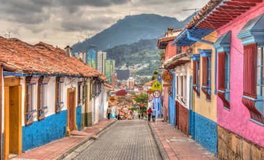Bogota, Colombia - April 2019 : Historical center in cloudy weather