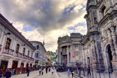 QUITO, ECUADOR - MAY 2018: Historical center of Quito at blue hours, HDR photo