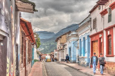 Bogota, Colombia - April 2019 : Historical center in cloudy weather