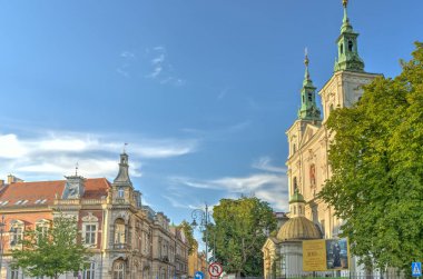 Krakow, Poland - August 2021: Historical center in sunny weather