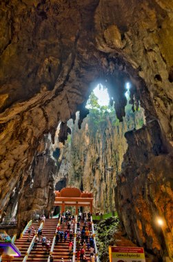 KUALA LUMPUR, MALAYSIA - MARCH 2019: Batu Caves in sunny weather 