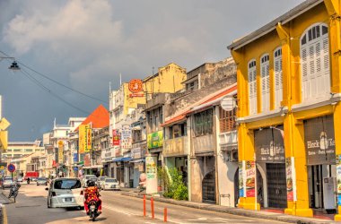 Penang, Malaysia - March 2019 : Historical center in springtime