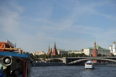 MOSCOW, RUSSIA - AUGUST 2018: Historical center in cloudy weather
