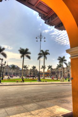 LIMA, PERU - APRIL 2018: Historical center in sunny weather